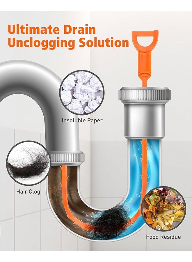 6PCS Drain Clog Remover, Drain Hair Remover Plumbing Snake, Drain Cleaner Hair Clog Remover, Easy & Quik to Use on Most Drains - Image 3